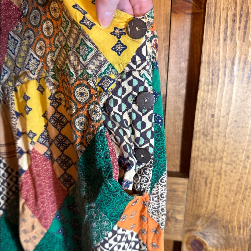 Sacred Threads Multicolor Patchwork Overalls/Romp… - image 3